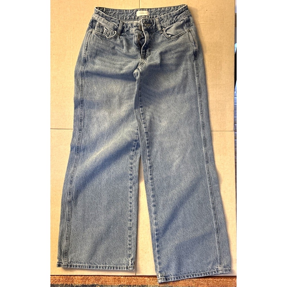 PacSun Womens Size 26 Low Rise Baggy Leg Distressed Jeans Button Closure